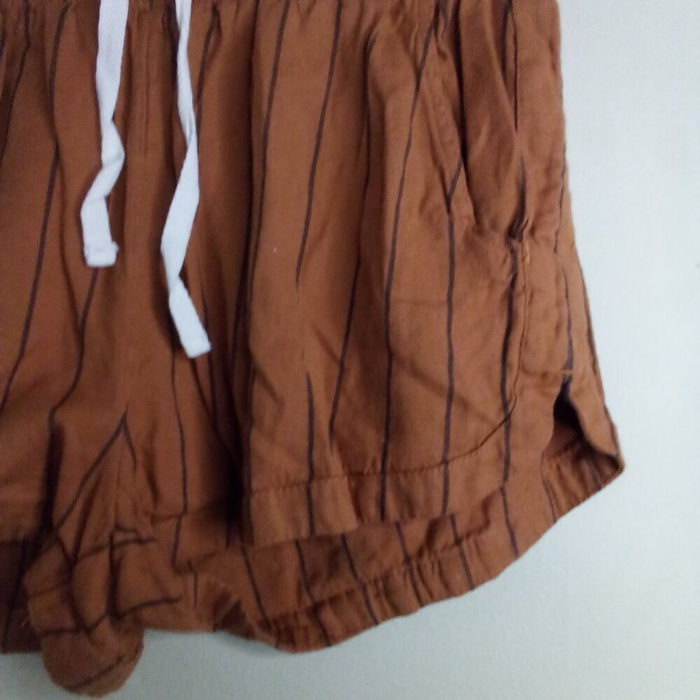 Billbong Shorts Women S Elastic Waist Drawstring Casual Stripe Brown - Picture 5 of 14
